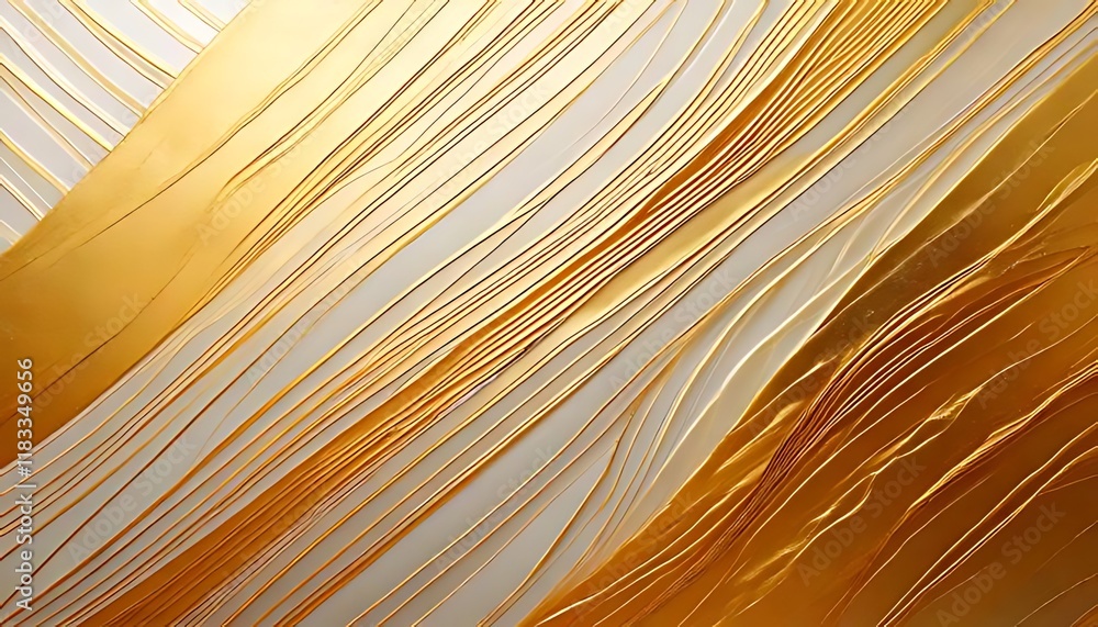 Aufkleber diagonal gold lines create a layered geometric design on a light background.