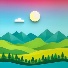 Obraz premium landscape with mountains