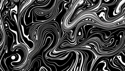 Fototapeta premium Abstract Black and White Swirling Marble Texture Design