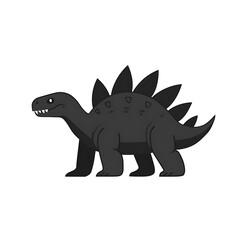 Cute Stegosaurus Silhouette against a Plain Background