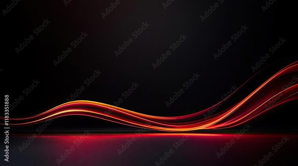Poster fire abstract background concept. dynamic abstract light wave design with vibrant red hues against a