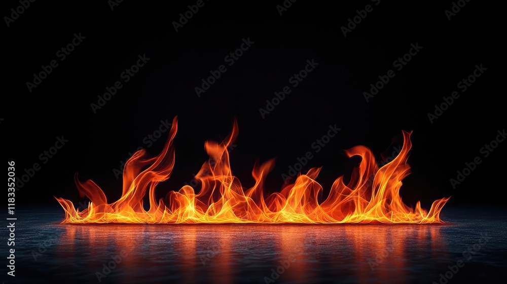 Poster fire abstract background concept. vibrant flames dancing in darkness, creating a dramatic visual dis