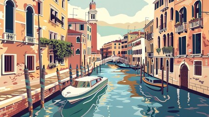 Obraz premium Venice canal pattern wallpaper