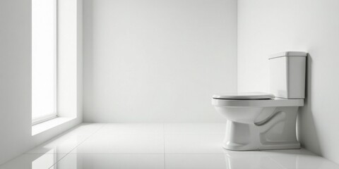 Clean Modern Bathroom with White Toilet and Window