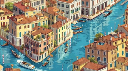 Obraz premium Venice canal pattern wallpaper