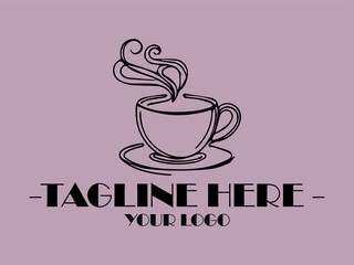 background illustration vector Steaming hot cup on saucer, perfect for coffee shop menus, social media posts, cozy lifestyle blogs, and food and beverage presentations