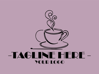 background illustration vector Steaming hot cup on saucer, perfect for coffee shop menus, social media posts, cozy lifestyle blogs, and food and beverage presentations