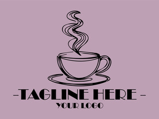 background illustration vector Steaming hot cup on saucer, perfect for coffee shop menus, social media posts, cozy lifestyle blogs, and food and beverage presentations