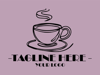 background illustration vector Steaming hot cup on saucer, perfect for coffee shop menus, social media posts, cozy lifestyle blogs, and food and beverage presentations