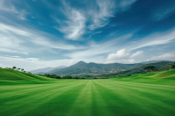 Golf Course sky landscape panoramic.