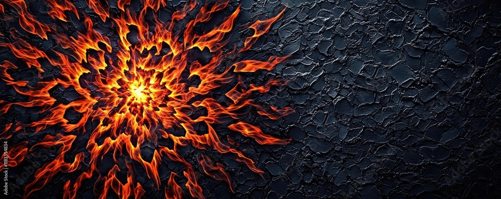 Poster fire abstract background concept. dynamic abstract artwork featuring fiery textures against a dark b