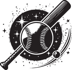 Baseball Players Silhouette Set. Black And White Vector Illustration Isolated On A White Background