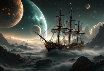 Fototapeta premium ship in the night