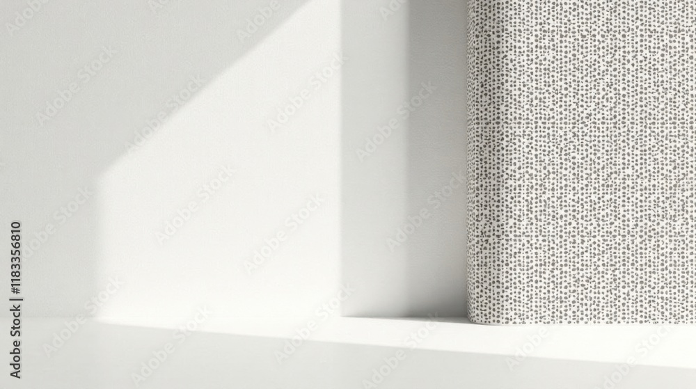 Poster Modern minimalist interior design element featuring a textured surface with subtle shadow play