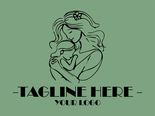 Mother embraces baby, displaying love and tenderness. Ideal for parenting magazines, greeting cards, familyfocused websites, and emotional health resources