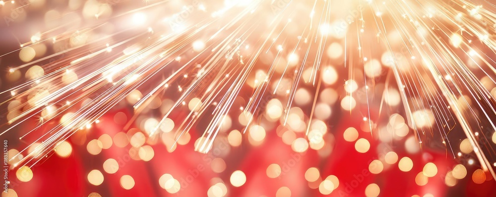 Poster chinese new year lighting idea. a vibrant display of sparkling lights creating a festive atmosphere.