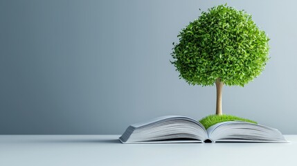 Knowledge tree books as leaves photography