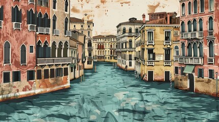 Venice canal seamless pattern wallpaper