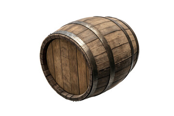 wooden barrel  isolated on a transparent background PNG.AI GENERATED