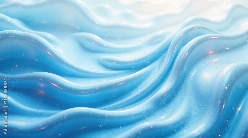 Aufkleber abstract light blue shimmering wavy surface texture background