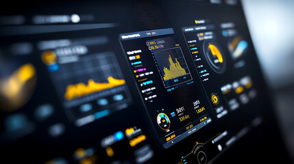 Obraz premium Data visualization dashboard displaying financial metrics and analytics