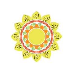 abstract sun icon mandala design 