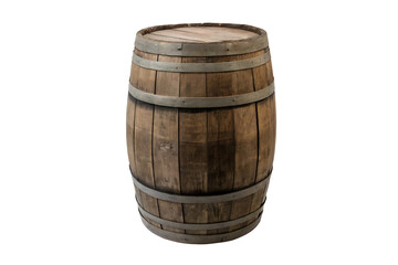 Obraz premium wooden barrel isolated on a transparent background PNG.AI GENERATED