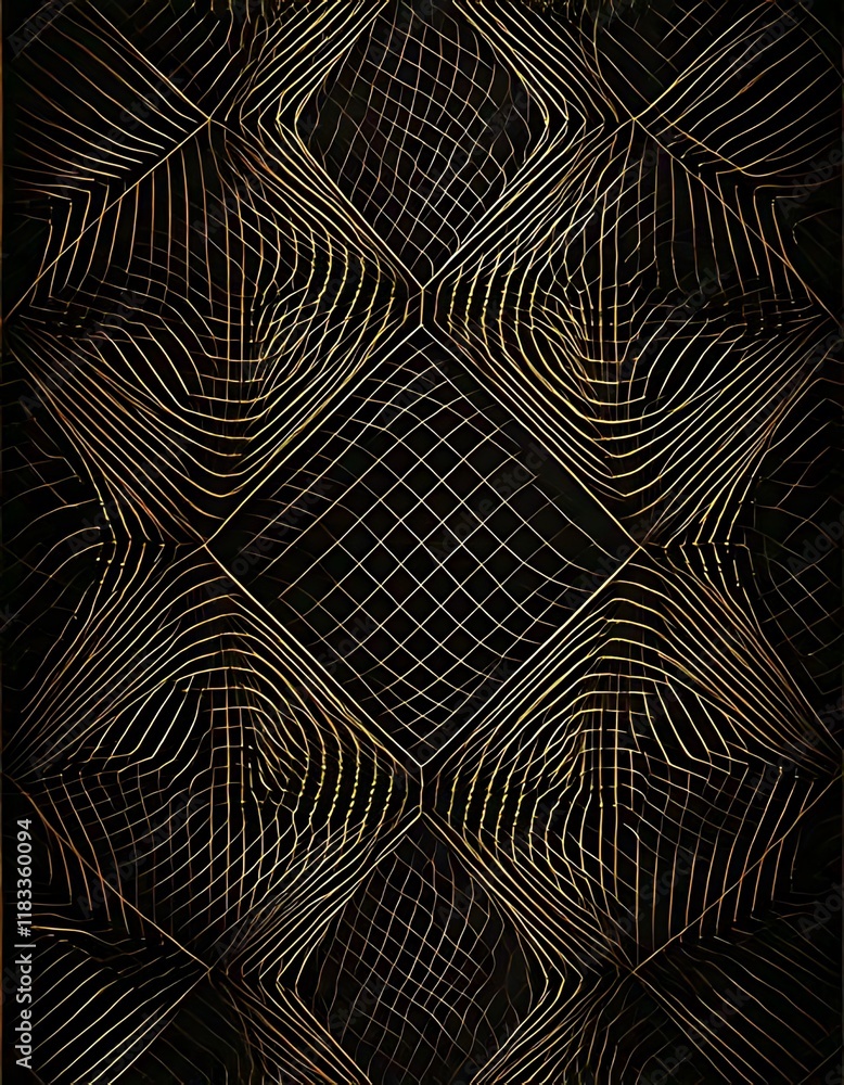 Aufkleber intricate gold lines create a dynamic, textured pattern on the dark background.