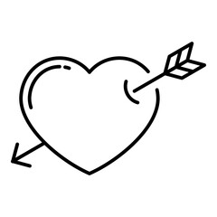 Arrow heart icon. Valentines day symbol isolated on white background