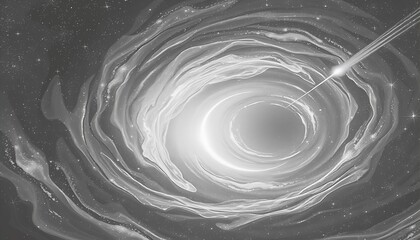 Abstract Swirling Galaxy with Comet Approaching Black Hole