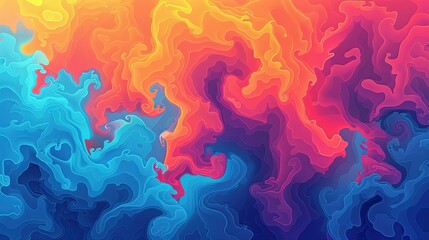 a pop art style background with vibrant and saturated colors, transitioning from orange to light blue