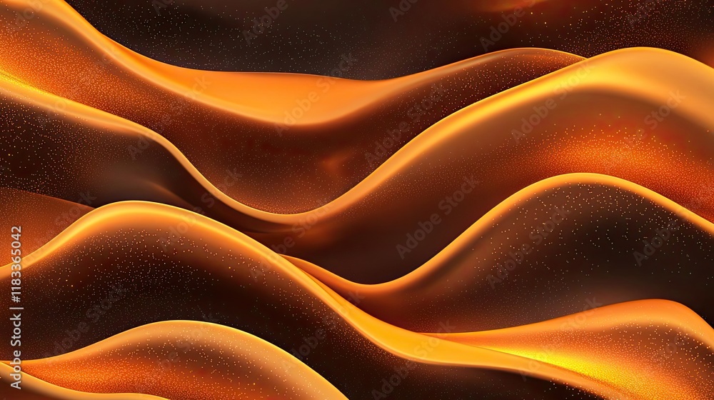Poster gold abstract background concept. abstract wavy texture resembling a fluid and dynamic orange surfac