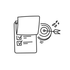 doodle checklist clipboard and dartboard arrow