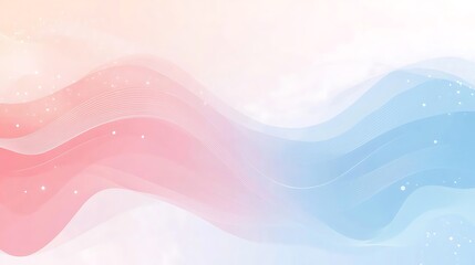 Abstract Pastel Pink and Blue Wave Design