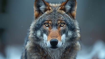 Obraz premium Gray wolf Canis lupus in the winter forest. Wolf