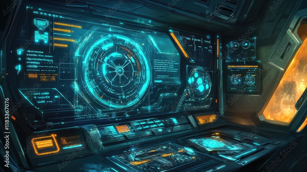 Poster a glowing digital interface featuring crossmatic puzzle options and player stats, set in a futuristi