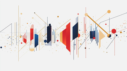 Abstract white background with Colorful charts and graphs with statistics to innovative analyze business potential and forecast future development of companies growth.