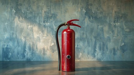 Safety Equipment: Fire Extinguisher Resting on a Pristine Surface