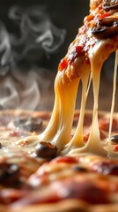 The top view variety pizza.