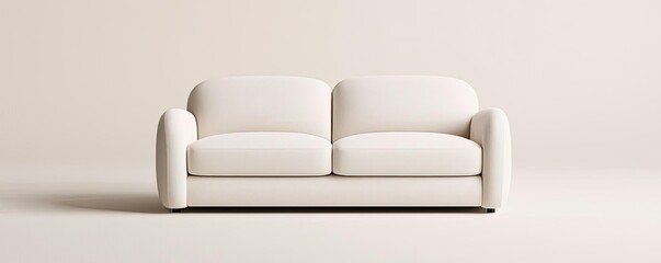 Minimal furniture concept. Stylish white couch with a modern design enhancing any living space or interior decor.
