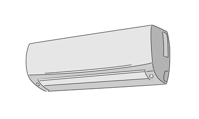 line art color of air conditioner illustration