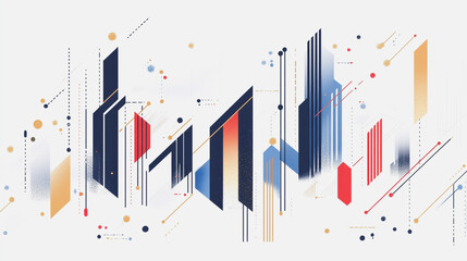 Abstract white background with Colorful charts and graphs with statistics to innovative analyze business potential and forecast future development of companies growth.