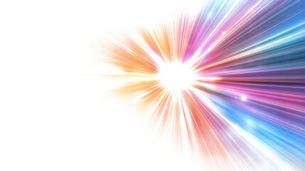 Colorful sunlight special lens flash light effect on white and transparent background.