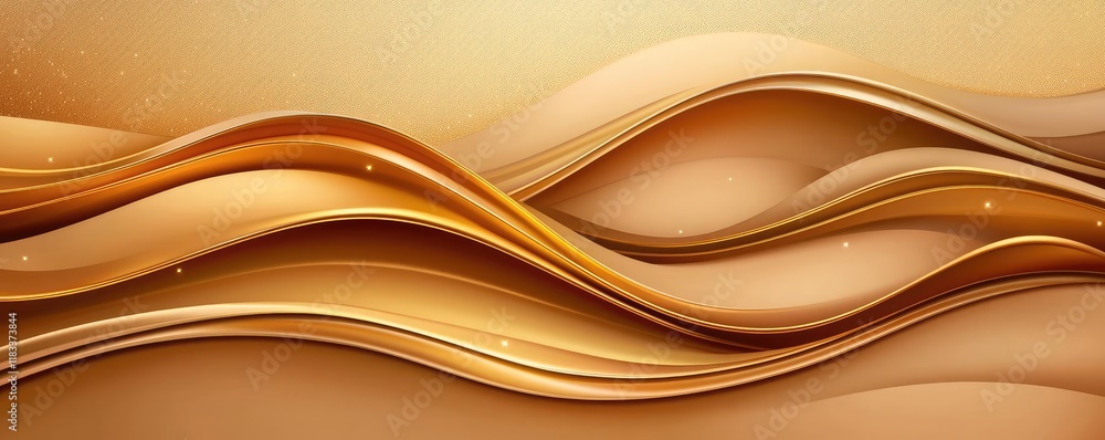 Poster gold abstract background concept. elegant golden abstract waves creating a smooth and luxurious back