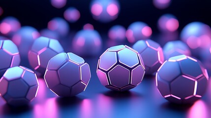 Naklejka premium Illuminated Geometric Spheres in Vivid Colors