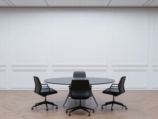 Modern meeting room with round table and chairs fostering teamwork