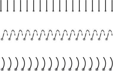 Notebook spring vector set.