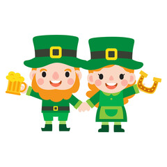 Saint Patrick's Day Clipart, man and woman Saint Patricks,