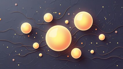 Fototapeta premium Glowing Spheres Abstract Dark Background Design