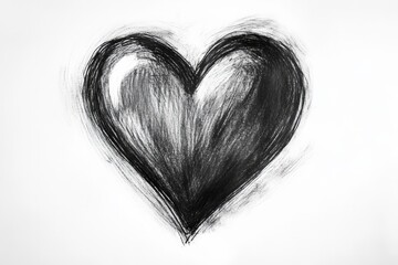 Obraz premium hand draw black hearth on white 